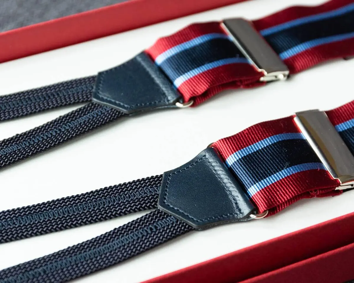 Hosenträger Seide Regimental Blue Classic