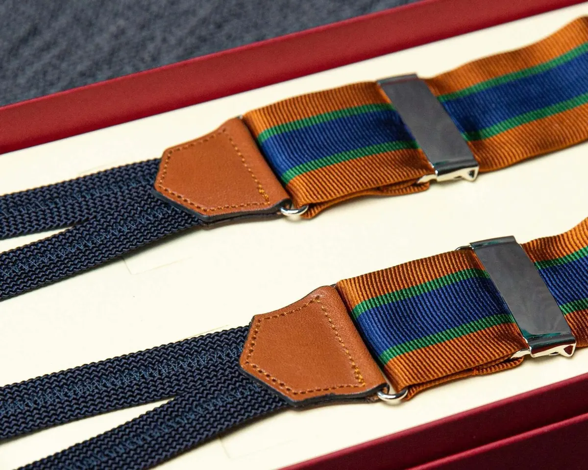 Hosenträger Seide Regimental Orange Classic b