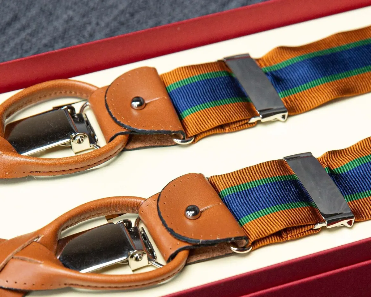 Hosenträger Seide Regimental Orange Combine b