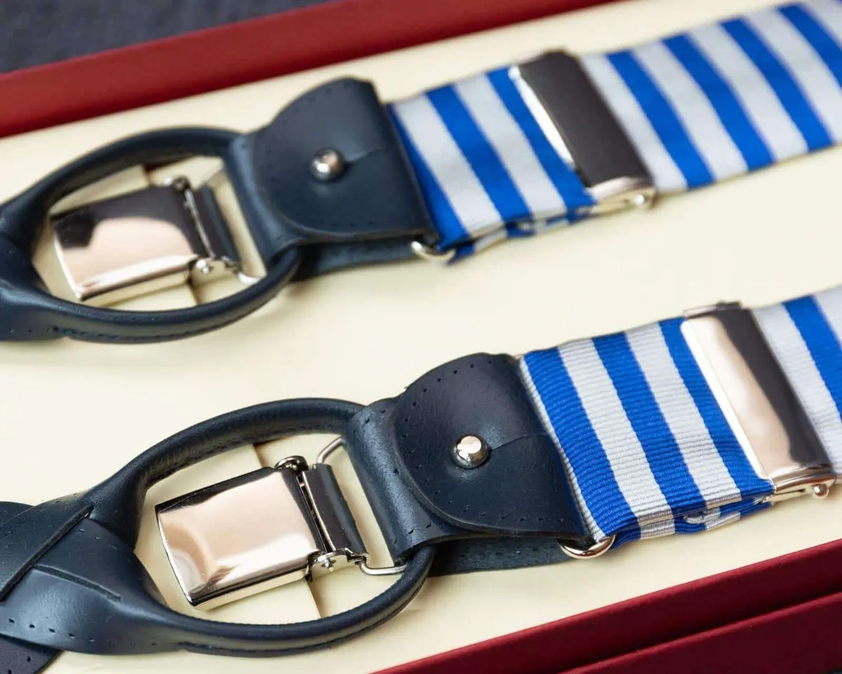 Hosenträger Seide Stripes Blue Combine