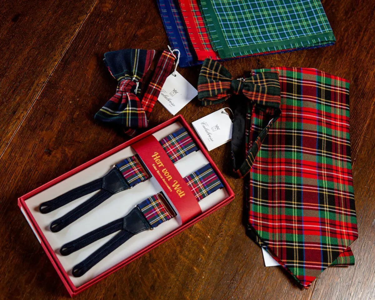 Hosenträger Seide Tartan Blue Classic - Ansicht 2