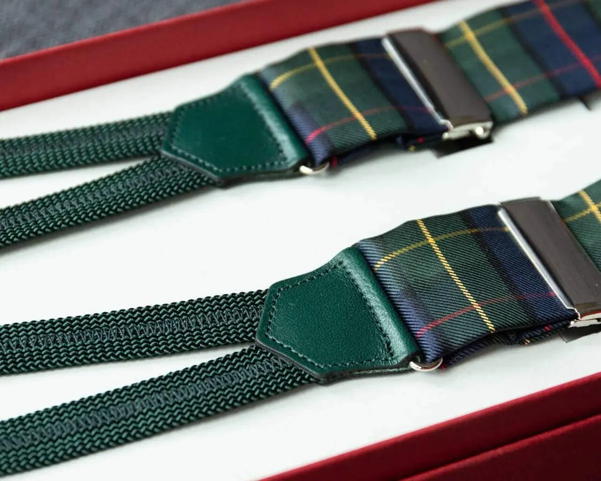 Hosenträger Seide Tartan Green Classic
