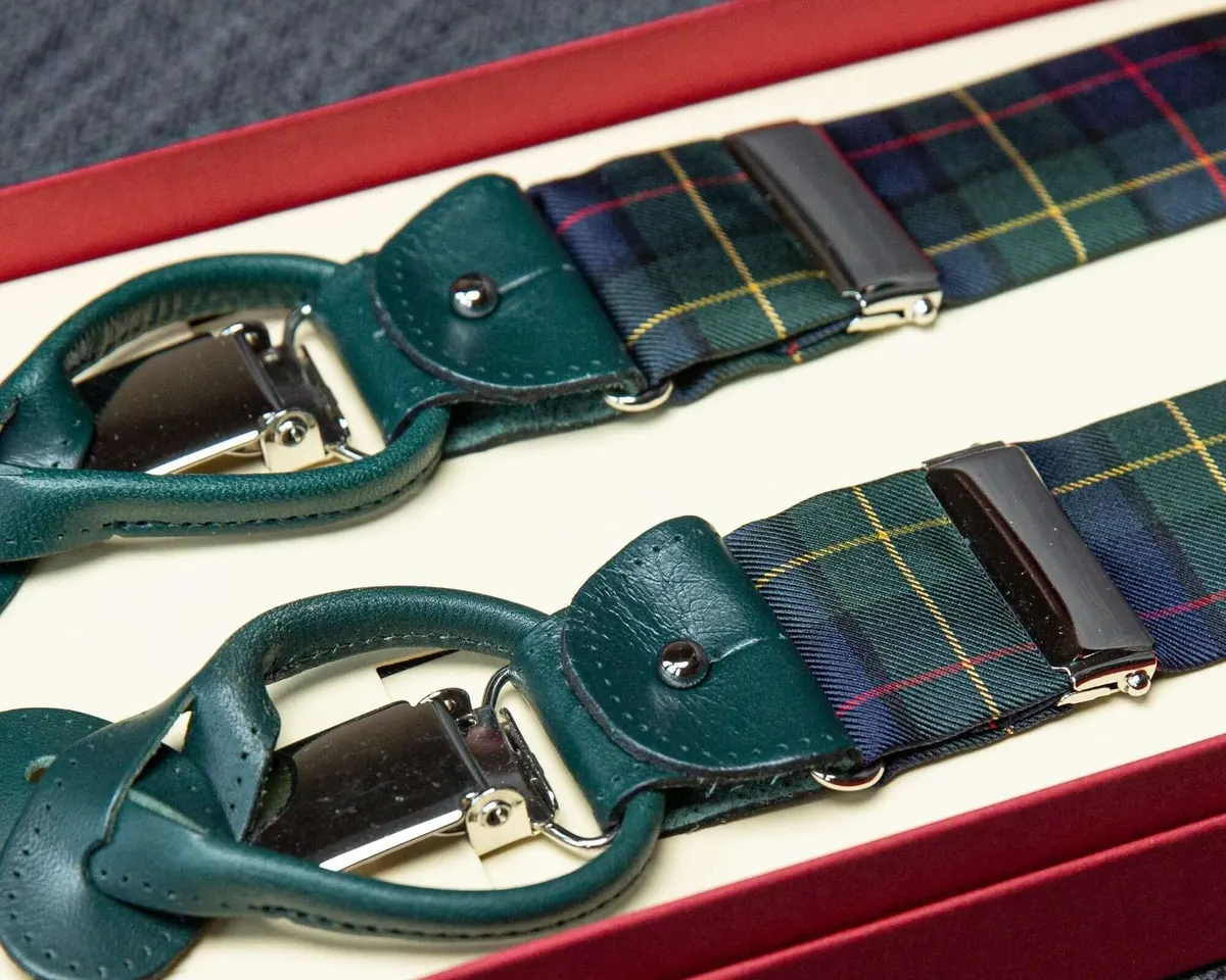 Hosenträger Seide Tartan Green Combine