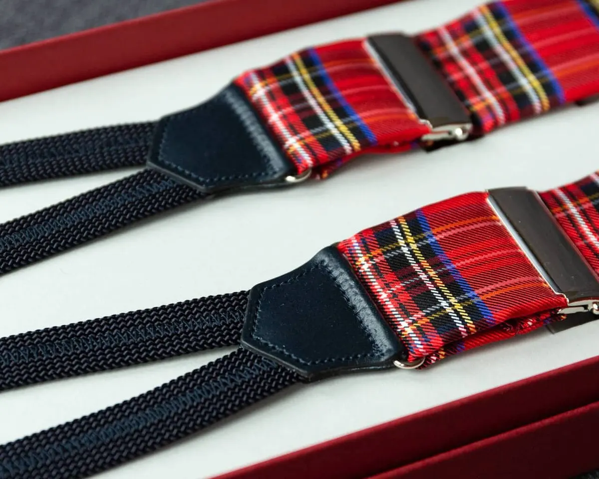 Hosenträger Seide Tartan Red Classic