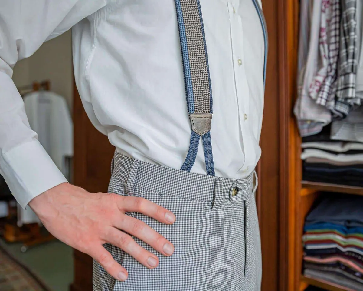 Hosenträger Wolle Houndstooth Beige Classic - Ansicht 2