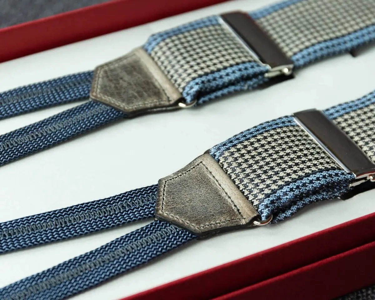 Hosenträger Wolle Houndstooth Beige Classic