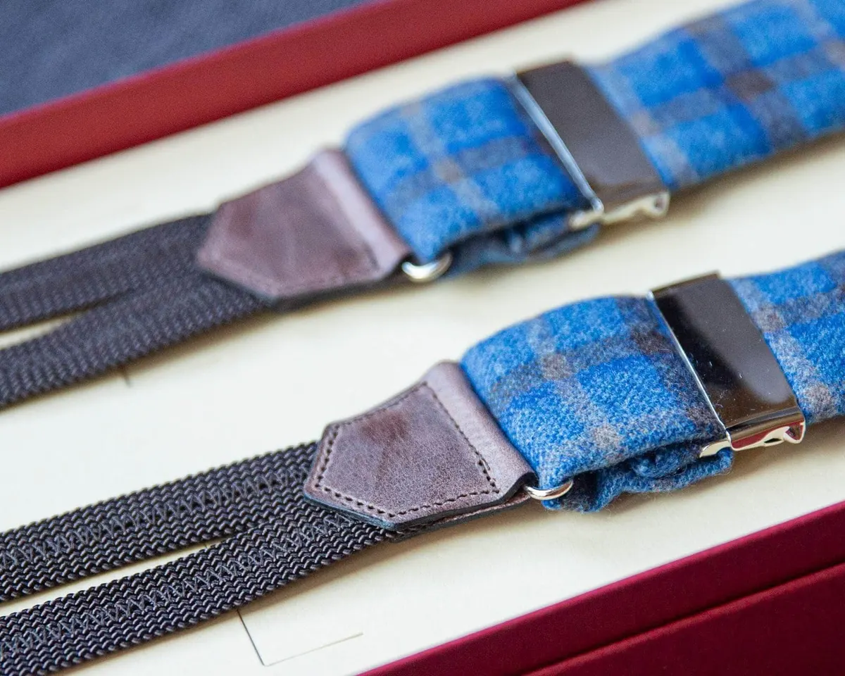 Hosenträger Wolle Tartan Blue Classic
