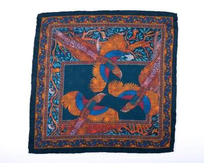 Einstecktuch Birds Dark Blue