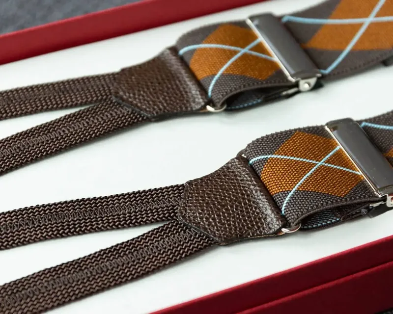 Hosenträger Flex Argyle Brown Classic, Titelbild der Themenwelt Hosenträger Kariert & Co.
