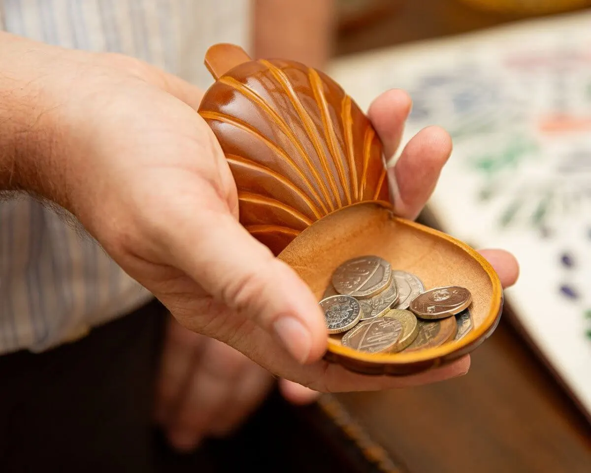 Schüttelbörse Muschelform Cuoio - Ansicht 3