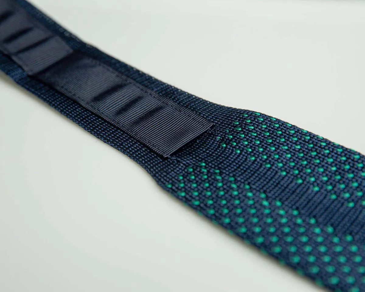 Strickkrawatte Puntino Navy / Smeraldo - Ansicht 3