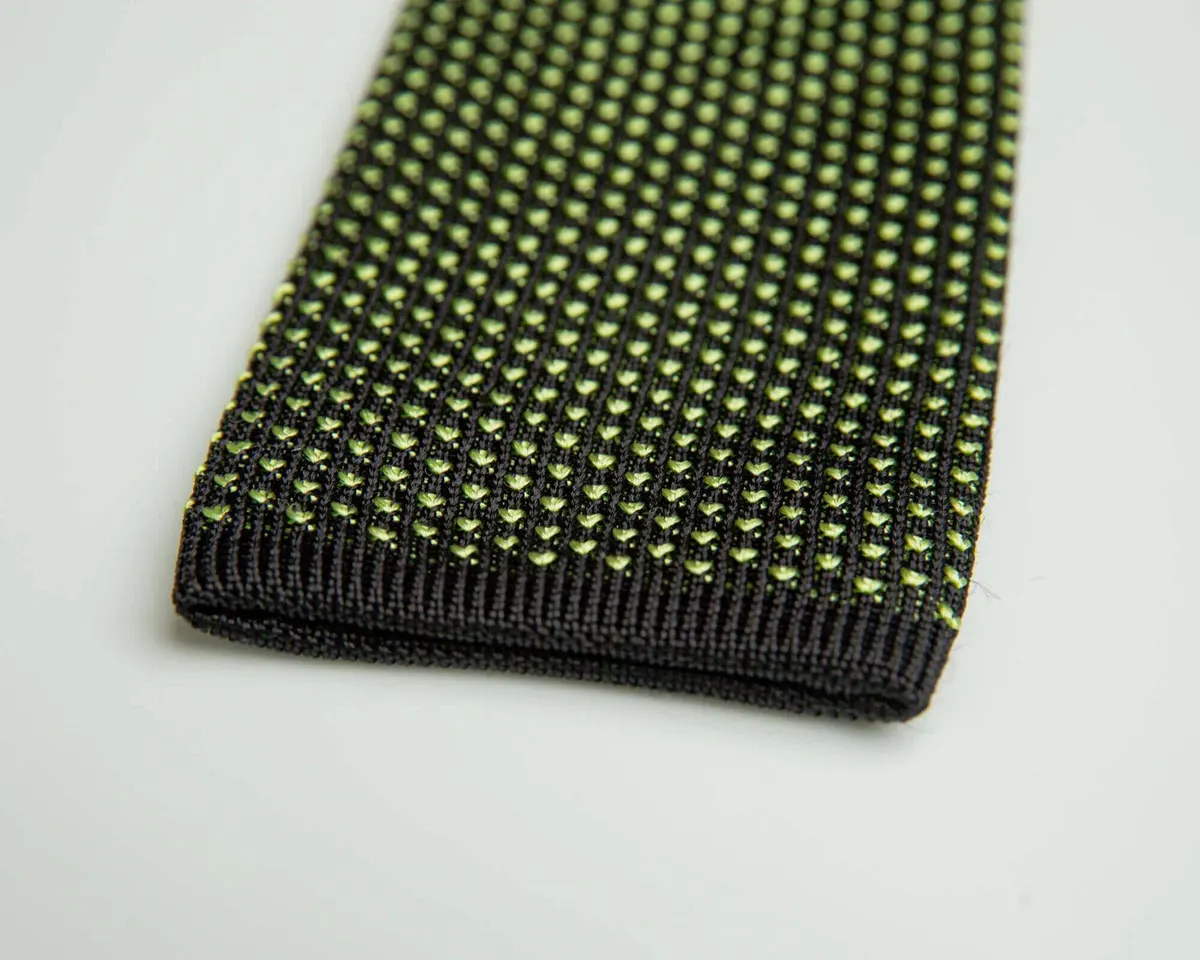 Strickkrawatte Puntino Nero / Mela - Ansicht 3