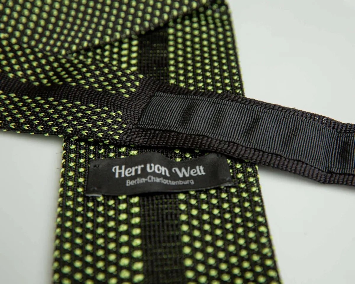 Strickkrawatte Puntino Nero / Mela - Ansicht 2