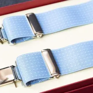 Hosenträger Flex Dots Blue Classic - Symbolbild, gezeigt ist: Hosenträger Flex Dots Lightblue Clips