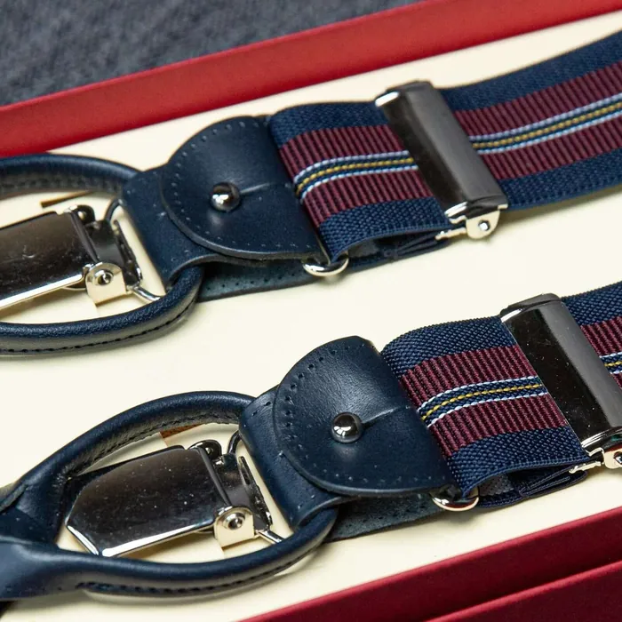 Hosenträger Flex Dots Blue Combine - Symbolbild, gezeigt ist: Hosenträger Flex Regiment Red Blue Combine