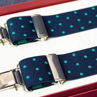 Hosenträger Flex Dots Green b Clips - Symbolbild, gezeigt ist: Hosenträger Flex Dots Green Clips