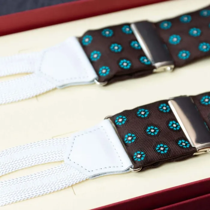 Hosenträger Seide Cravat Brown Dots Classic b - Symbolbild, gezeigt ist: Hosenträger Seide Cravat Brown Classic