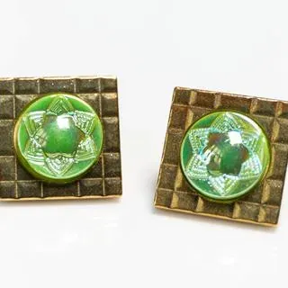  - representative image, shown here: Cufflinks glass 80s mint